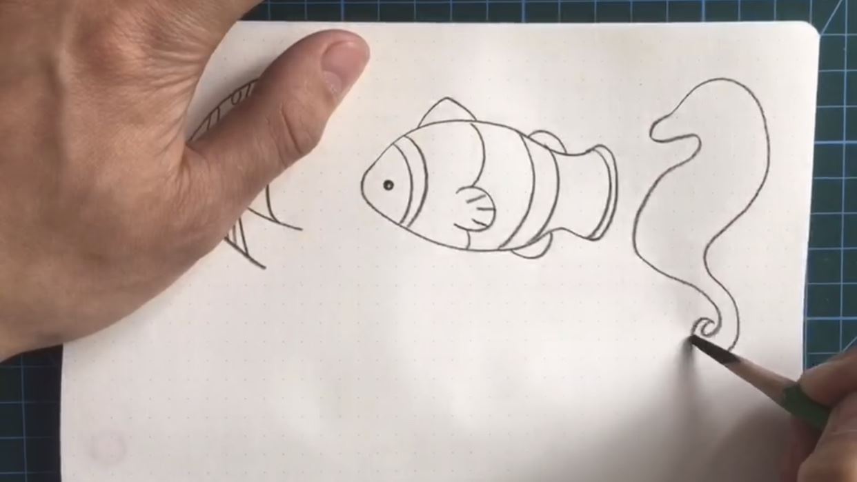 儿童绘画简笔画深海鱼的画法一步一步教