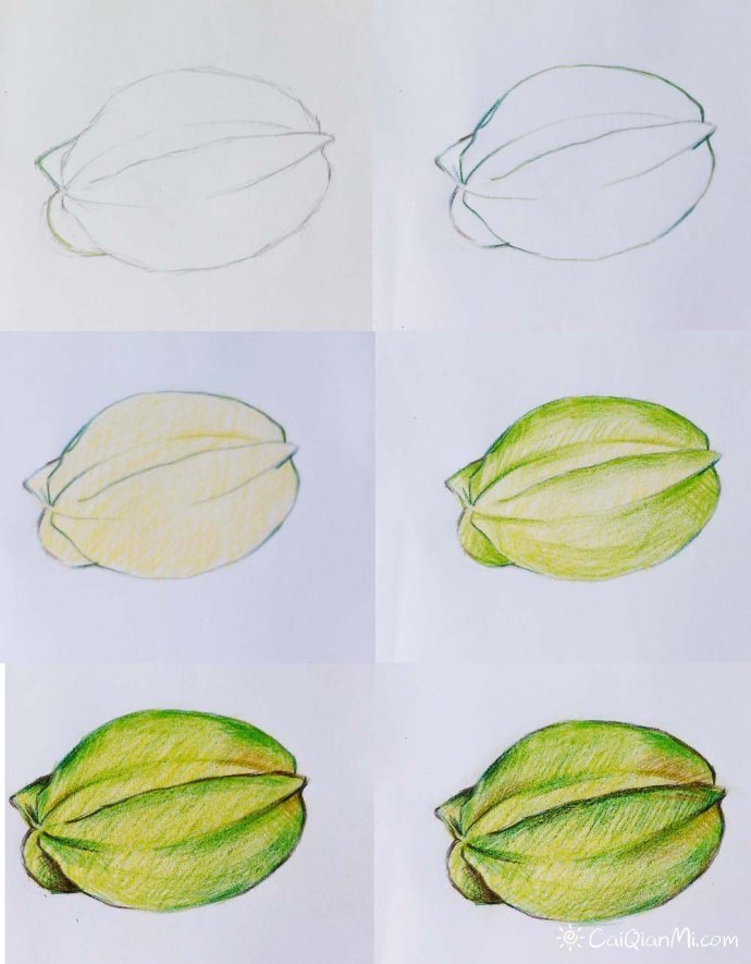 彩铅水果蔬菜步骤初学者手绘教程