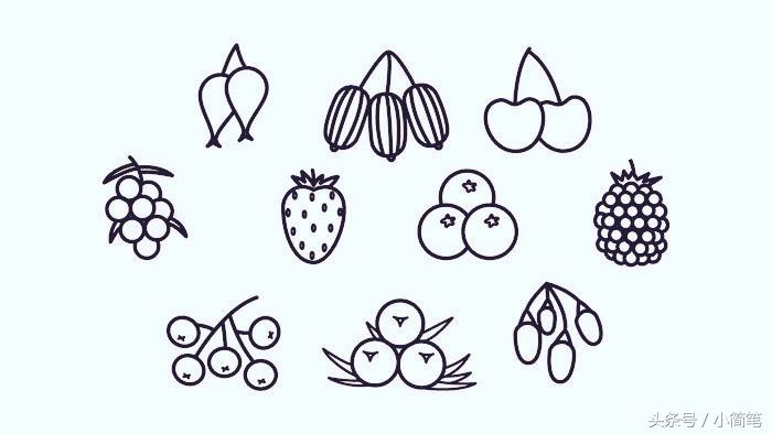 孩子叫你画水果 看看你能画几种 一组很全的水果简笔画素材送给你们