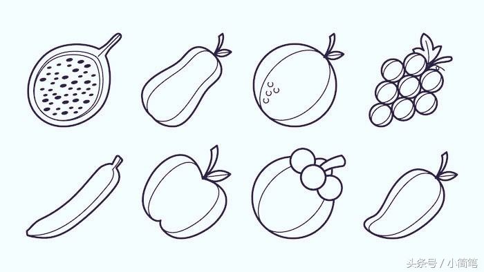 孩子叫你画水果 看看你能画几种 一组很全的水果简笔画素材送给你们