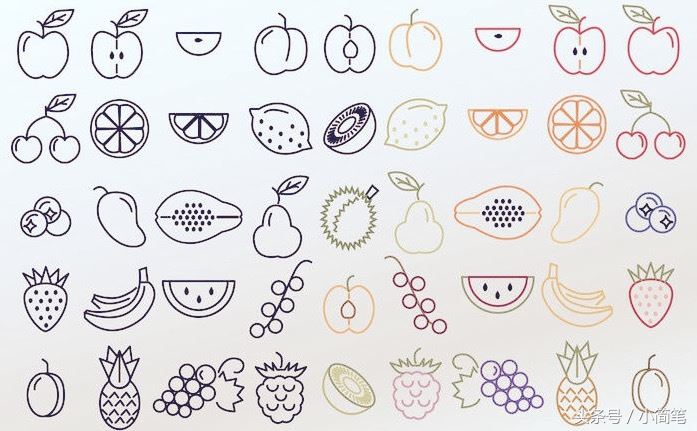 十种水果怎么画图片