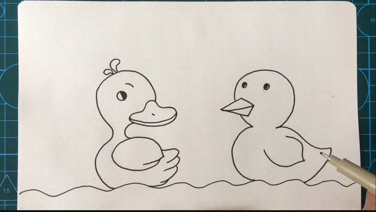 简笔画小鸭子的两种创意画法