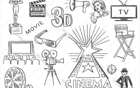 育儿简笔画:一组电影主题简笔画素材