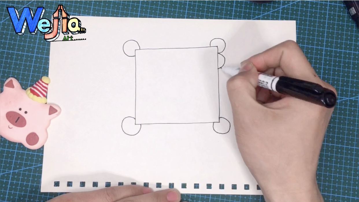 简笔画手帕这样来画，星空图案的手帕好漂亮